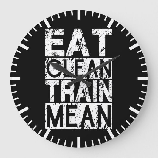 クリーン食べ、列車平均 – トレーニングやる気を起こさせる ラージ壁時計 (正面)