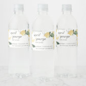 クリーン黄緑色フローラウェットカラーベビーシャワー ペットボトルラベル (ボトル)