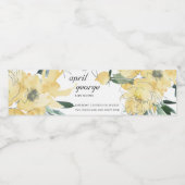 クリーン黄緑色フローラウェットカラーベビーシャワー ペットボトルラベル (シングルラベル)