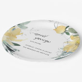 クリーン黄緑色フローラウェットカラーベビーシャワー ペーパープレート (アングル)