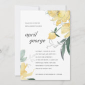 クリーン黄緑色フローラブライダルシャワー招待状 サンキューカード (正面)