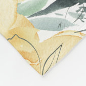 クリーン黄緑色フローラワテカラー誕生日 フリースブランケット (角)