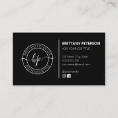 クリーン黒エレガントプロフェッショナル 名刺 (裏面)