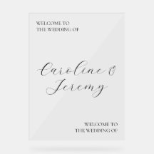 クリーン&アモダンクリル結婚のウェルカムサイン