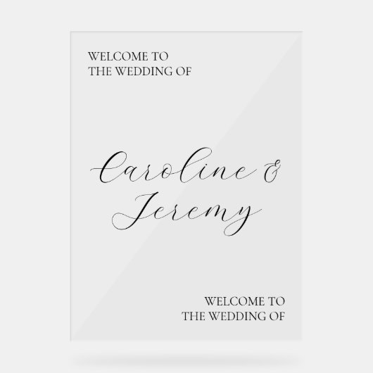 クリーン&アモダンクリル結婚のウェルカムサイン アクリルサイン (正面)