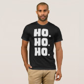 クリーン&クラシック: 大胆なHO. HO. HO. ステートメント Tシャツ (正面フル)