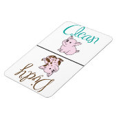 クリーン・ダーティな子豚食洗機磁石 マグネット (左側)