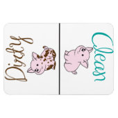 クリーン・ダーティな子豚食洗機磁石 マグネット (横)