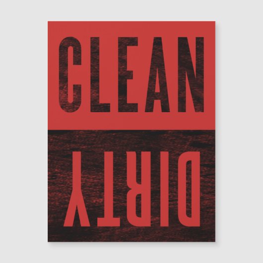 クリーン|ダーティ凸版スタイル食洗機磁石 (正面)