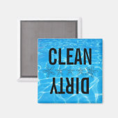 クリーン・ダーティ型スイミングプール食洗機磁石 マグネット (正面/裏面)