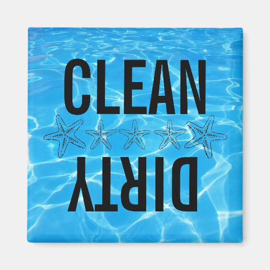 クリーン・ダーティ型スイミングプール食洗機磁石 マグネット (正面)