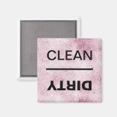 クリーン/ダーティ食洗機ピンクヒョウ印刷 マグネット (正面/裏面)