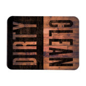 クリーン |ダーティ食洗機動揺してウッド マグネット (横)