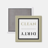 クリーン/ダーティ食洗機磁石 | Sage Black & White マグネット (正面/裏面)