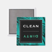 クリーン/ダーティ食洗機 |ターコイズ熱帯性ヤシ マグネット (正面/裏面)