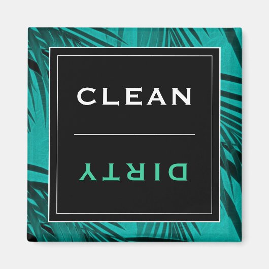 クリーン/ダーティ食洗機 |ターコイズ熱帯性ヤシ マグネット (正面)