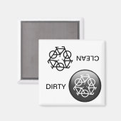 「クリーン/ダーティ」再サイクル食洗機磁石 マグネット (正面/裏面)