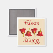 クリーン/ダーティ（赤いバラ） マグネット (正面/裏面)