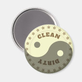 クリーン/ダーティ、陰陽プレートテンプレート食洗機 マグネット (正面/裏面)