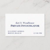 クリーン・ネイビー・ブルー・ホワイトはっきりしたフォント職業 名刺 (正面)