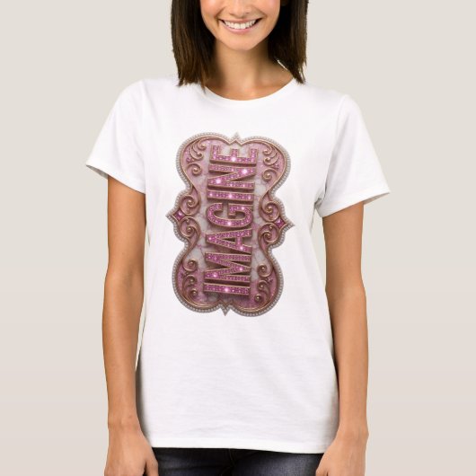 クリーン ピンク IMAGINE プリント Tシャツ (正面)