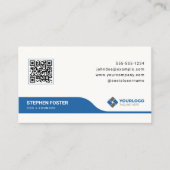 クリーン&ブモダンルーQRコードカスタムロゴ 名刺 (正面)
