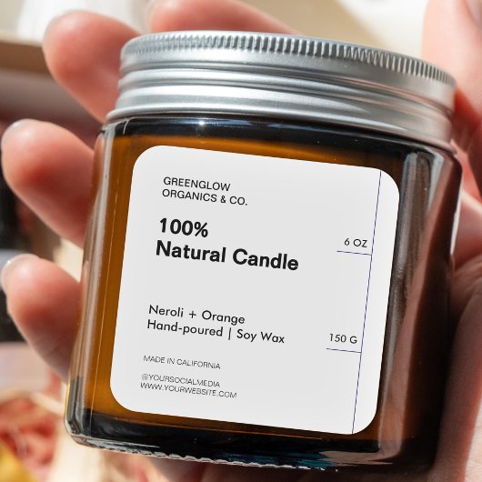 クリーン&ミニマリストモダンの白色製品パッケージ スクエアシール