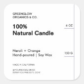 クリーン&ミニマリストモダンの白色製品パッケージ スクエアシール (正面)