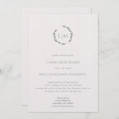 クリーン&ミニマルウシンプルェイスケッチ 招待状 (正面/裏面)