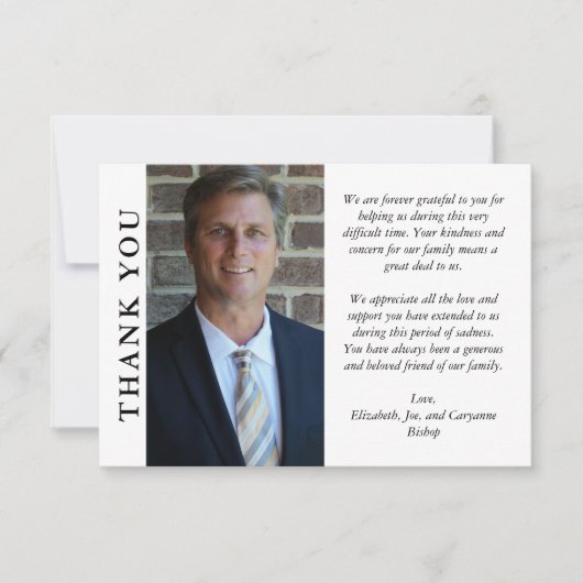 クリーン・ミニマル写真葬儀悔やみや弔慰 サンキューカード (正面)