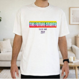 クリーン ミニマル 未来はじまる レインボーグラデーションTシャツ Tシャツ