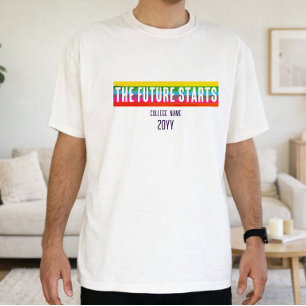 クリーン ミニマル 未来はじまる レインボーグラデーションTシャツ Tシャツ