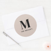 クリーン&モダンイニシャルステッカー ラウンドシール (封筒)