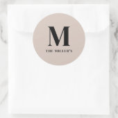 クリーン&モダンイニシャルステッカー ラウンドシール (バッグ)