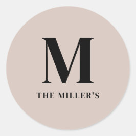 クリーン&モダンイニシャルステッカー ラウンドシール