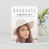 クリーン&モダン2フォト卒業招待状 招待状 (スタンド正面)