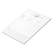 クリーン+モノグラムシンプルレシピIIIページメモ帳 ノートパッド (アングル)