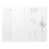 クリーン+モノグラムシンプルレシピIIIページメモ帳 ノートパッド (正面)