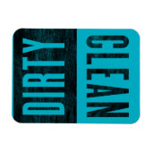 クリーン |汚いレタープレススタイル食洗機磁石 マグネット (横)