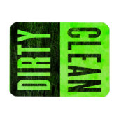 クリーン |汚いレタープレススタイル食洗機磁石 マグネット (横)