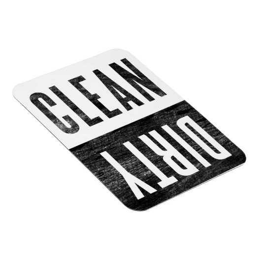 クリーン |汚いレタープレススタイル食洗機磁石 マグネット (右側)
