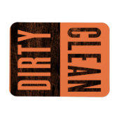 クリーン |汚いレタープレススタイル食洗機磁石 マグネット (横)