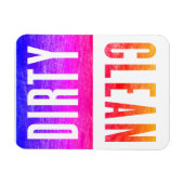 クリーン |汚い活版印刷スタイル食洗機Ipanema マグネット (横)