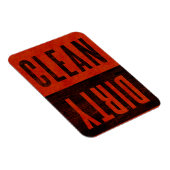 クリーン |汚い食洗機赤い水色 マグネット (右側)