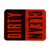 クリーン |汚い食洗機赤い水色 マグネット (横)