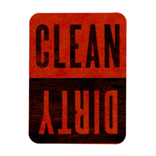 クリーン |汚い食洗機赤い水色 マグネット (縦)