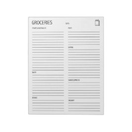 クリーン+食料品シンプルリスト ノートパッド