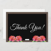 クリーンChalkboardスクエレガントリプトフローラ先生 サンキューカード (正面/裏面)