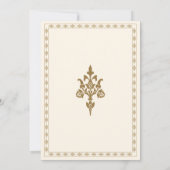 クリー伝統的ムと金ゴールド縁どイ結婚スラーム 招待状 (裏面)