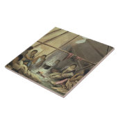 クリー族のインドのテントのインテリア、1820年3月25日、f タイル (側面)